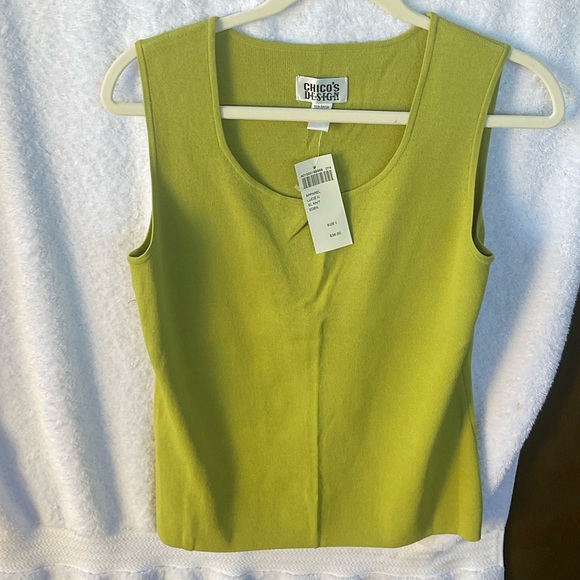 Chico’s Design Apparel Lucie 3 Sleeveless Knit Eden Green; NWT; M/8 - Picture 3 of 11